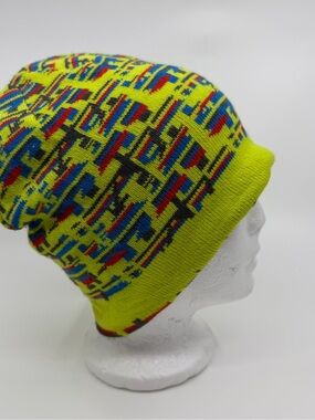 L.L.Bean US Ski Team Reversible Beanie Y2K Neon Hat